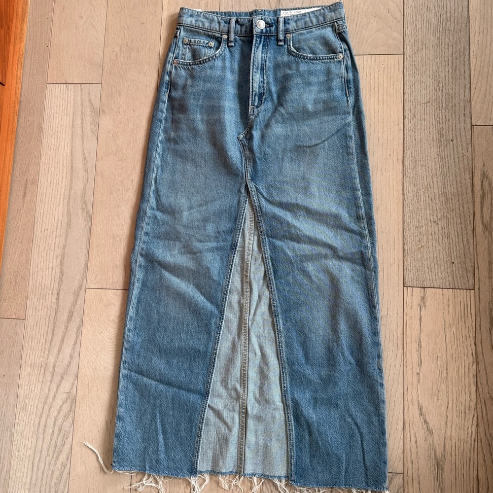 Rag & Bone Light Blue Denim maxi Skirt